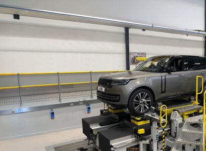 A Range Rover in an AB Dynamics testing lab
